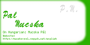 pal mucska business card